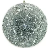 BALL GLITTER-3D 125MM SILVER