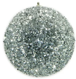 BALL GLITTER-3D 125MM SILVER