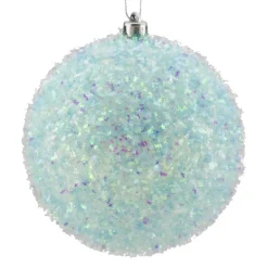 BALL GLITTER-IRR 3D 100MM ICE BLUE