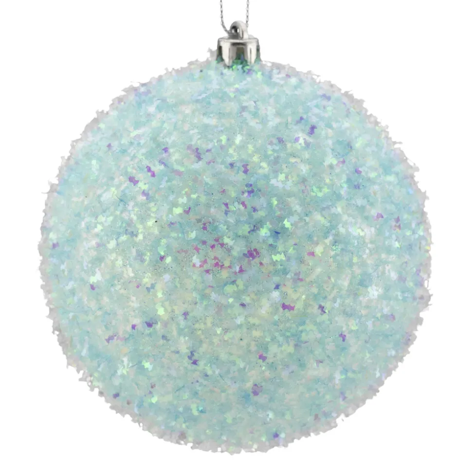 BALL GLITTER-IRR 3D 100MM ICE BLUE
