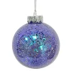 BALL LILAC 80MM CLEAR W/ INSIDE GLITTER