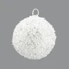 BALL METAL WIRE/ GLITTER 125MM WHITE GLITTER