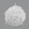BALL METAL WIRE/ SNOW 4″ WHITE SPARKLE
