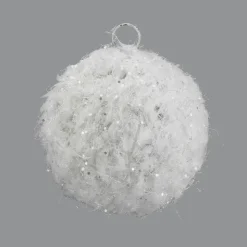 BALL METAL WIRE/ SPARKLE 6″ WHITE SPARKLE