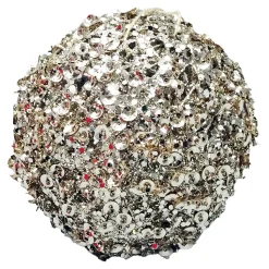 BALL METAL WIRE/ YARN 120MM CHAMPAGNE SEQUIN & GLITTER
