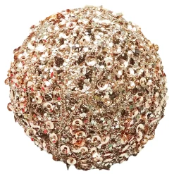 BALL METAL WIRE/ YARN 120MM ROSE GOLD SEQUIN & GLITTER