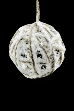 BALL NATURAL HEMP 4″ WHITE COTTON W/GLTR
