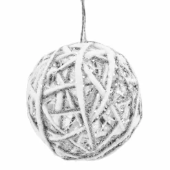 BALL NATURAL HEMP 4.5″ WHITE COTTON W/ GLITTER