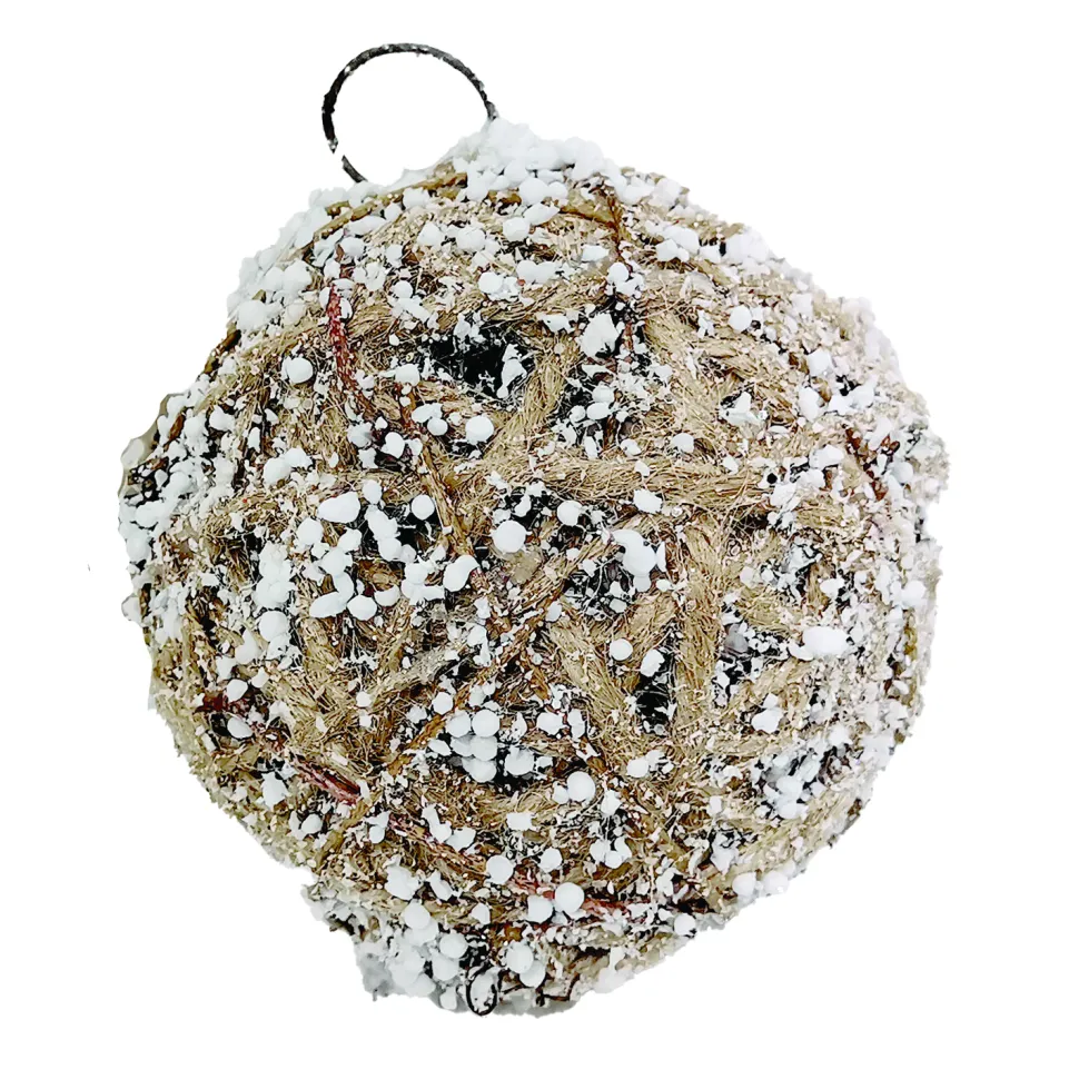 BALL NATURAL JUTE ROPE 4″ W/ SNOW & ICE FROSTING