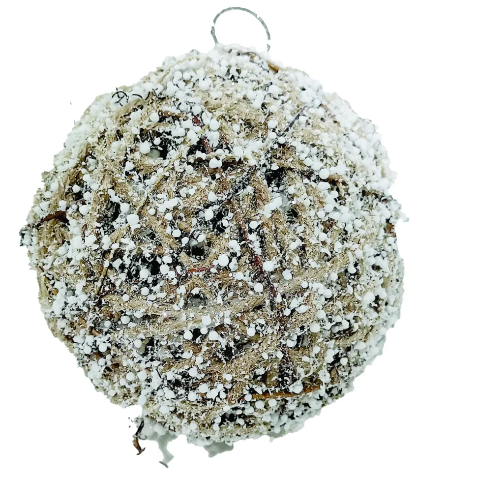 BALL NATURAL JUTE ROPE 6″ W/ SNOW & ICE FROSTING