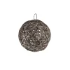 BALL NATURAL VINE 5″ BROWN W/SILVER GLITTER