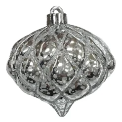 BALL ONION 4.5″ SHINY SILVER DIAMOND PT. W/ SILVER GLTR.