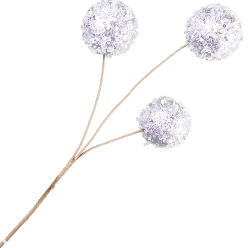 BALL PICK 13″X3 SILVER W/ICE & GLITTER