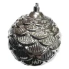BALL PINECONE LOOK 100MM SHINY SILVER