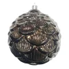 BALL PINECONE LOOK 100MM SHINY CHOCOLATE