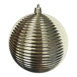 BALL RIBBED 100MM SHINY GOLD