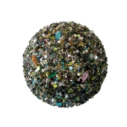 BALL SEQUIN & BEAD 4″ PEACOCK