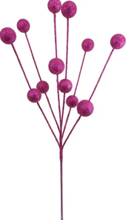 BALL SPRAY 16″ FUCHSIA GLITTER