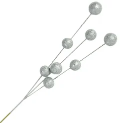 BALL SPRAY 25″ SILVER GLITTER
