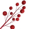 BALL SPRAYS 29.5″X11 RED TINSEL GLTR.