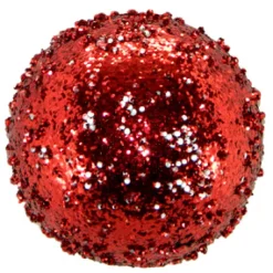 BALL VINTAGE ICE GLITTER 100MM RED