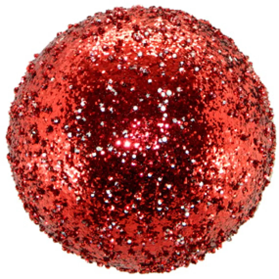 BALL VINTAGE ICE GLITTER 150MM RED