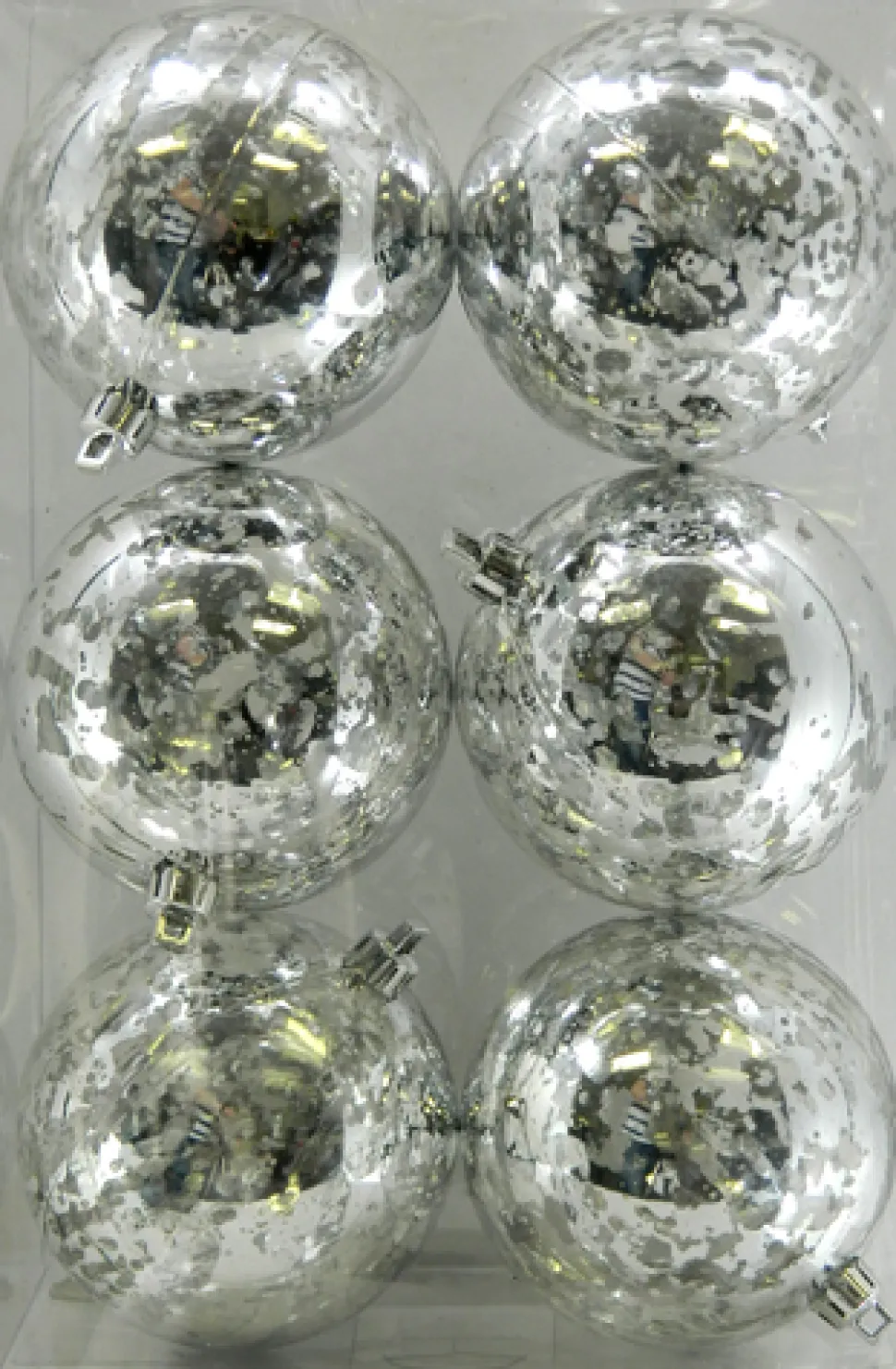 BALLS BOXED MERCURY FINISH 6PC 80MM SILVER