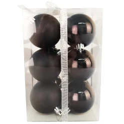 BALLS BOXED 12PC 60MM BLACK SHINY/ MATT