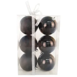 BALLS BOXED 6PC 80MM BLACK SHINY/ MATT