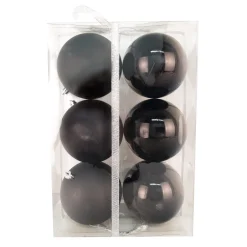 BALLS BOXED 6PC 100MM BLACK SHINY/ MATT