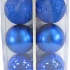 BALLS BOXED 6PC 80MM BLUE SHINY/ MATT