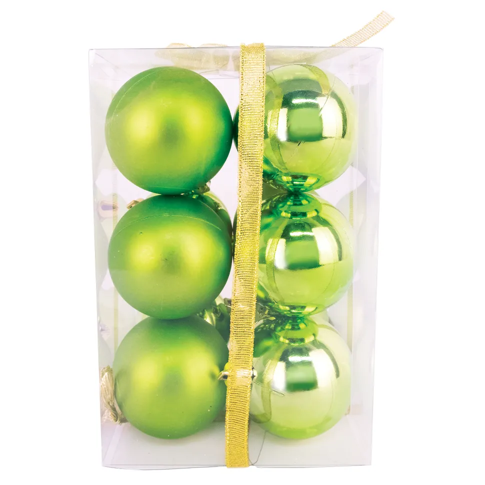 BALLS BOXED 12PC 60MM CHARTREUSE SHINY/ MATT