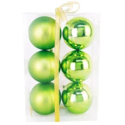 BALLS BOXED 6PC 80MM CHARTREUSE SHINY /MATT