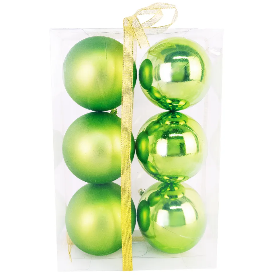 BALLS BOXED 6PC 80MM CHARTREUSE SHINY /MATT
