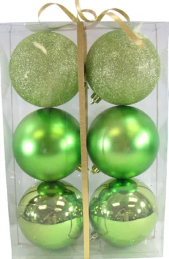 BALLS BOXED 6PC 100MM CHARTREUSE SHINY/ MATT