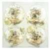 BALLS BOXED 4PC 80MM CLEAR W/ CHAMPAGNE SEQUIN