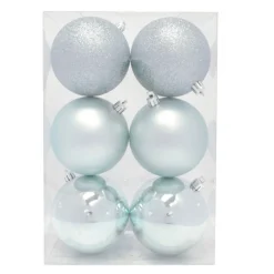 BALLS BOXED 6PC 80MM COOL BLUE SHINY/ MATT