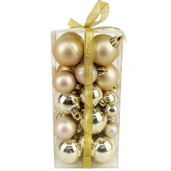 BALLS BOXED 36PC 20/30/40MM GOLD SHINY/ MATT