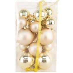 BALLS BOXED 27PC 50/60/80MM GOLD SHINY/ MATT