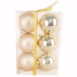BALLS BOXED 6PC 80MM GOLD SHINY/ MATT