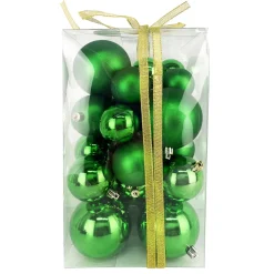 BALLS BOXED 27PC 50/60/80MM GREEN SHINY/ MATT