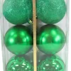 BALLS BOXED 6PC 80MM GREEN SHINY/ MATT