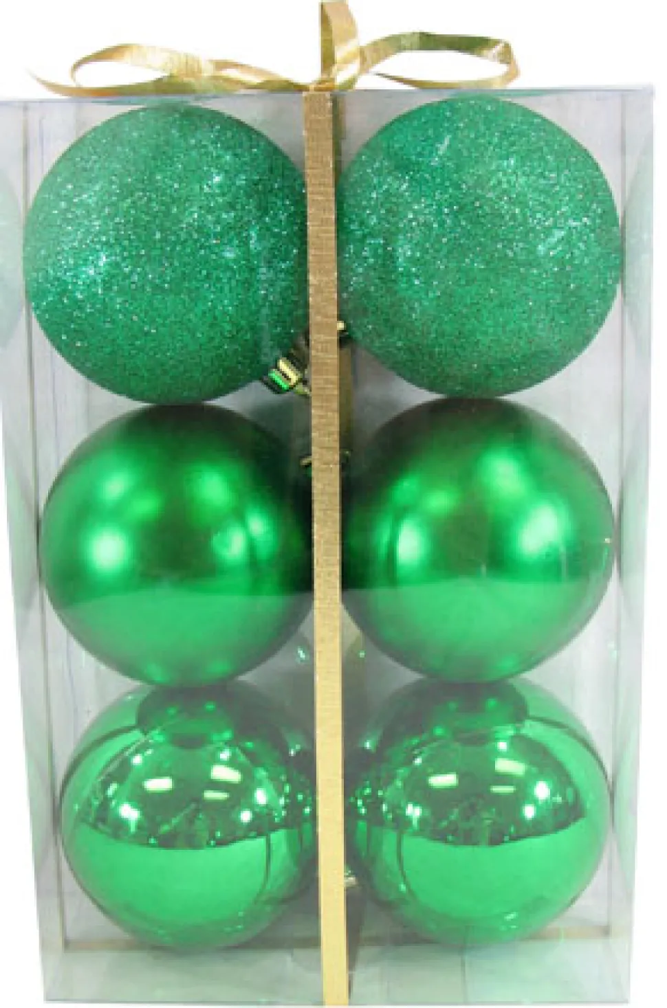 BALLS BOXED 6PC 80MM GREEN SHINY/ MATT