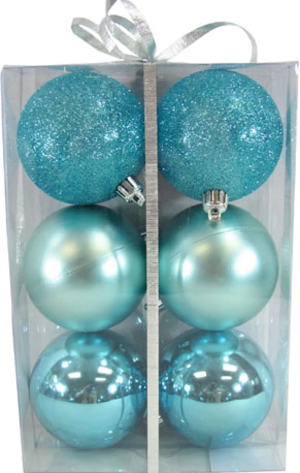 BALLS BOXED 6PC 80MM ICE BLUE SHINY/ MATT