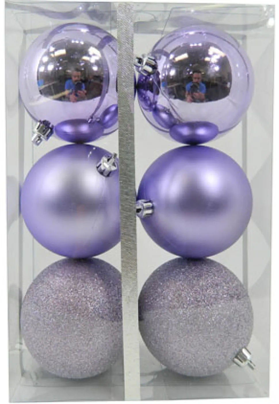 BALLS BOXED 6PC 80MM LILAC SHINY/ MATT