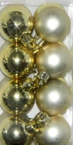 BALLS BOXED 16PC 35MM LT. GOLD SHY/ MATT