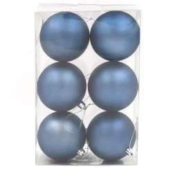 BALLS BOXED 6PC 100MM MATT STEEL BLUE