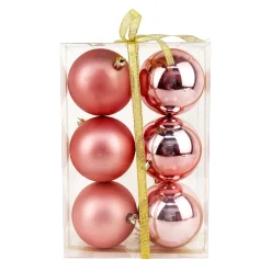 BALLS BOXED 6PC 80MM MAUVE SHINY/ MATT