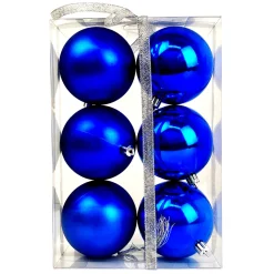 BALLS BOXED 6PC 80MM ROYAL BLUE SHINY/ MATT