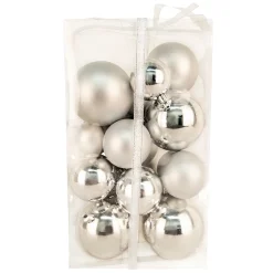 BALLS BOXED 27PC 50/60/80MM SILVER SHINY/ MATT